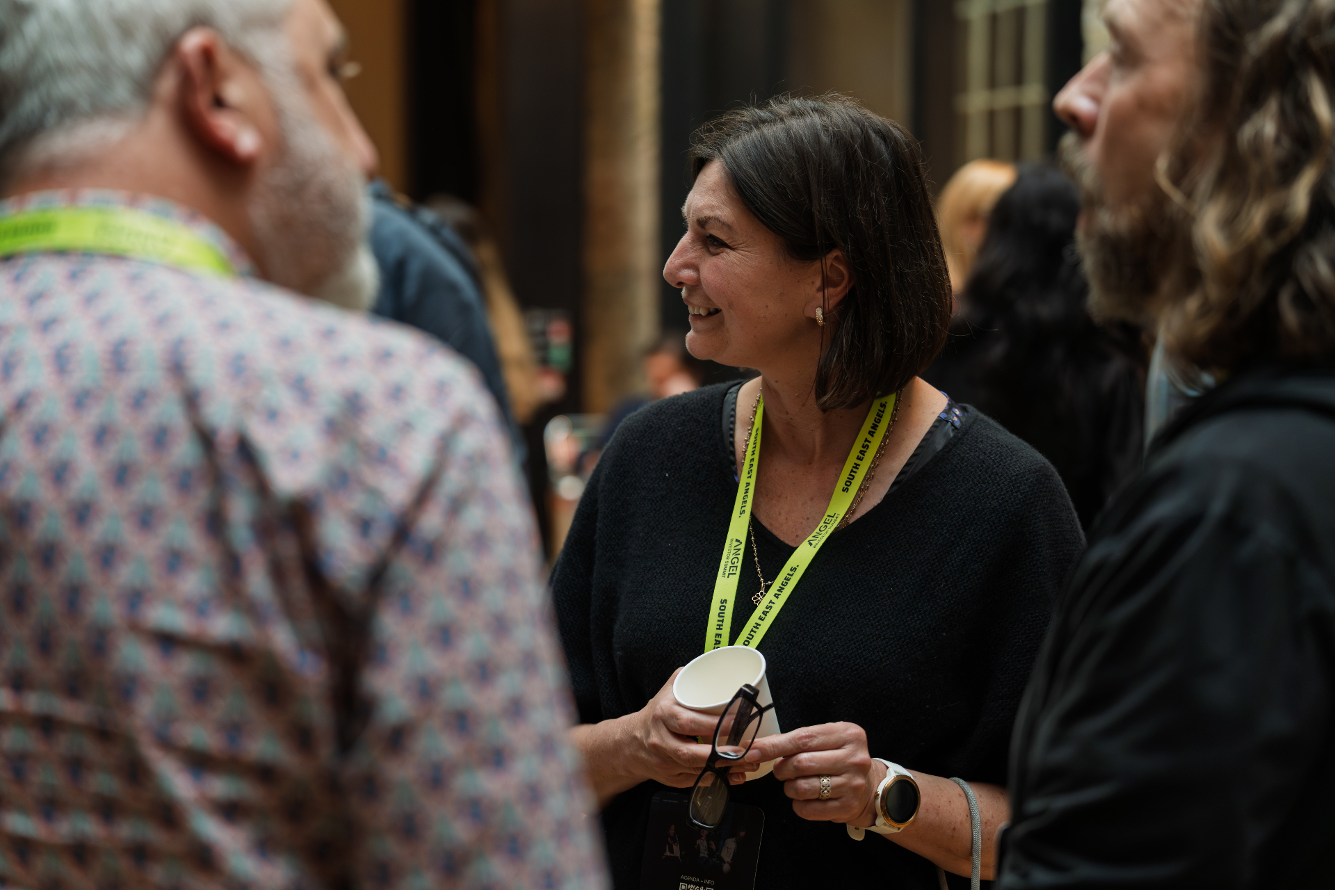 Angel investors networking at the summit